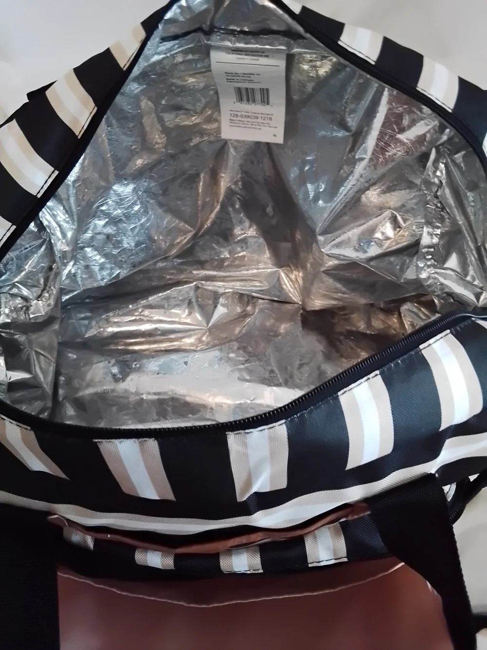 Striped Black & White Weekender Bag